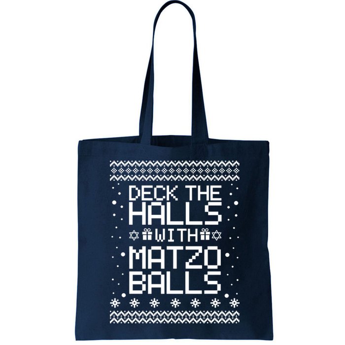 Deck The Halls With Matzo Balls Funny Hanukkah Ugly Bag