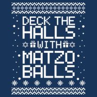 Deck The Halls With Matzo Balls Funny Hanukkah Ugly Premium T-Shirt