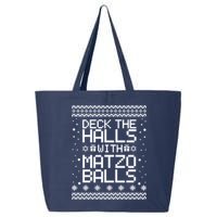 Deck The Halls With Matzo Balls Funny Hanukkah Ugly 25L Jumbo Tote