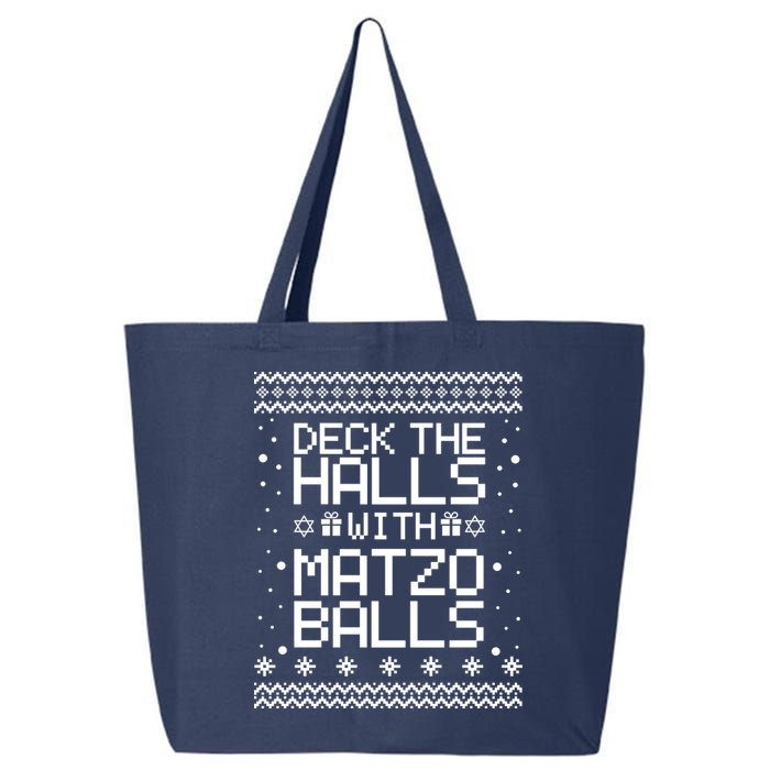 Deck The Halls With Matzo Balls Funny Hanukkah Ugly 25L Jumbo Tote