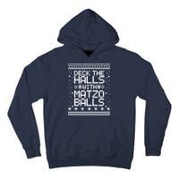Deck The Halls With Matzo Balls Funny Hanukkah Ugly Tall Hoodie