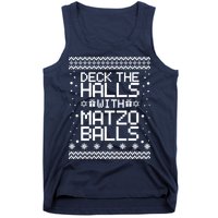 Deck The Halls With Matzo Balls Funny Hanukkah Ugly Tank Top