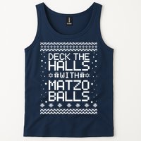 Deck The Halls With Matzo Balls Funny Hanukkah Ugly Tank Top