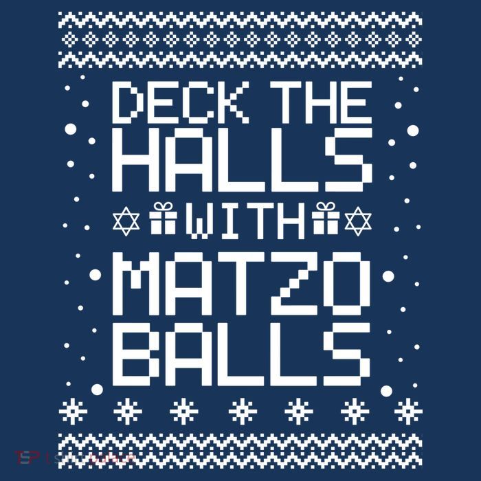 Deck The Halls With Matzo Balls Funny Hanukkah Ugly Tank Top