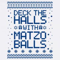 Deck The Halls With Matzo Balls Funny Hanukkah Ugly Garment-Dyed Sweatshirt