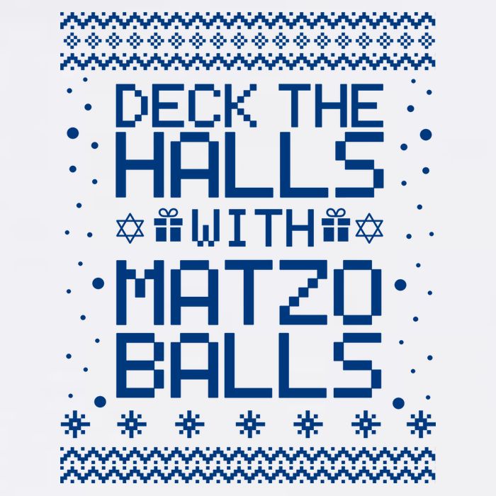 Deck The Halls With Matzo Balls Funny Hanukkah Ugly Garment-Dyed Sweatshirt