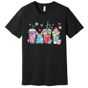 Drinks Easter Daisy Cute Bunny Gift for easter Premium T-Shirt