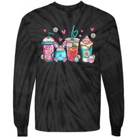 Drinks Easter Daisy Cute Bunny Gift for easter Tie-Dye Long Sleeve Shirt