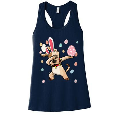 Dabbing Easter Dog Bunny Ears Gift Women's Racerback Tank