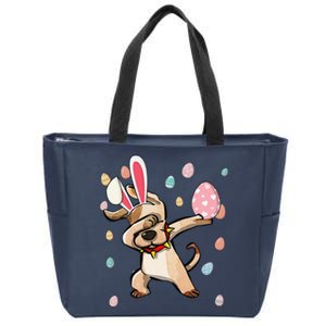 Dabbing Easter Dog Bunny Ears Gift Zip Tote Bag