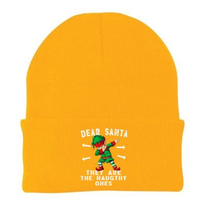 Dabbing Elf  Dear Santa They Are The Naughty Ones Xmas Knit Cap Winter Beanie