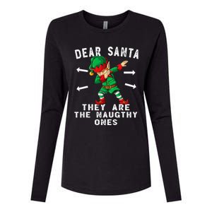 Dabbing Elf  Dear Santa They Are The Naughty Ones Xmas Womens Cotton Relaxed Long Sleeve T-Shirt