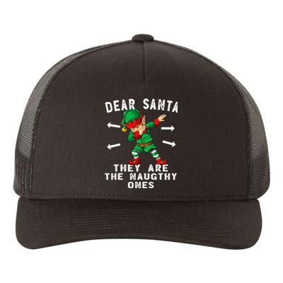 Dabbing Elf  Dear Santa They Are The Naughty Ones Xmas Yupoong Adult 5-Panel Trucker Hat