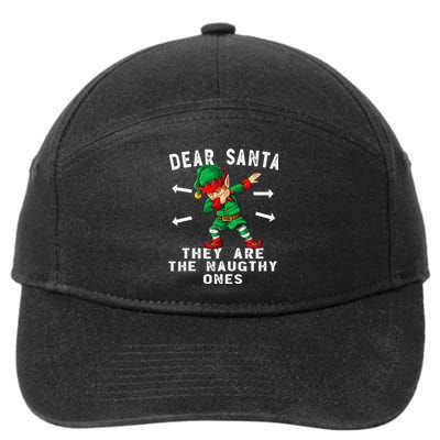 Dabbing Elf  Dear Santa They Are The Naughty Ones Xmas 7-Panel Snapback Hat