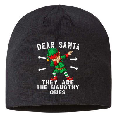 Dabbing Elf  Dear Santa They Are The Naughty Ones Xmas Sustainable Beanie