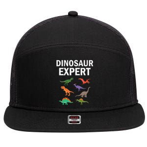 Dinosaur Expert Dino T Rex Dinosaurus Lovers 7 Panel Mesh Trucker Snapback Hat