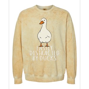 Duck Easily Distracted By Ducks Colorblast Crewneck Sweatshirt