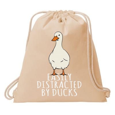 Duck Easily Distracted By Ducks Drawstring Bag