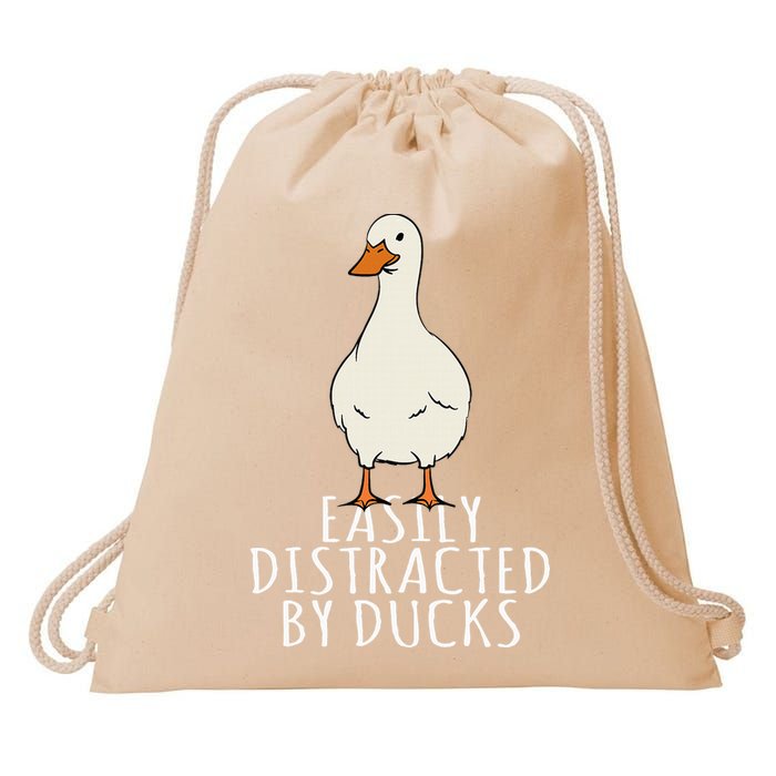 Duck Easily Distracted By Ducks Drawstring Bag