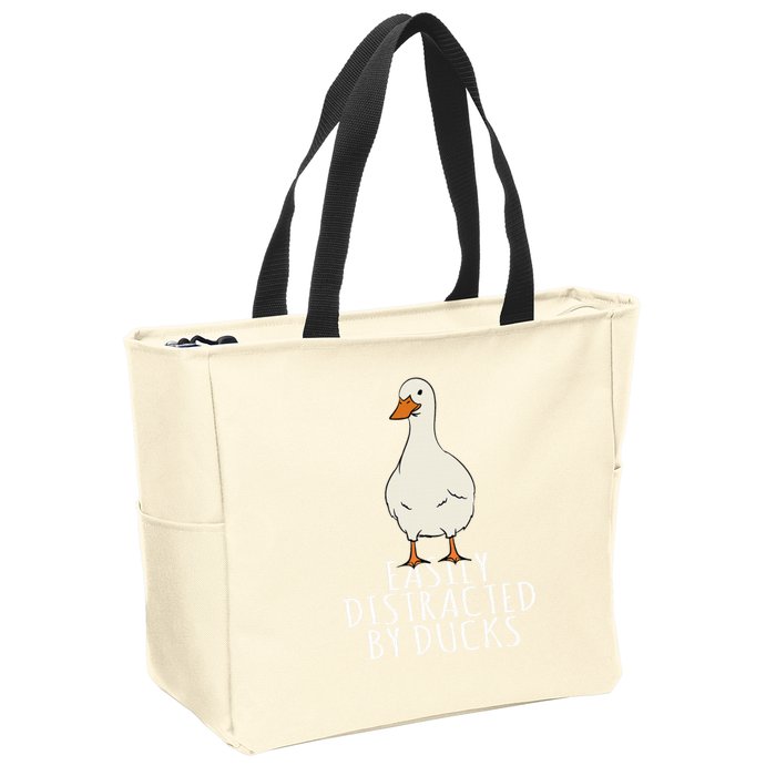 Duck Easily Distracted By Ducks Zip Tote Bag