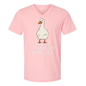 Duck Easily Distracted By Ducks V-Neck T-Shirt