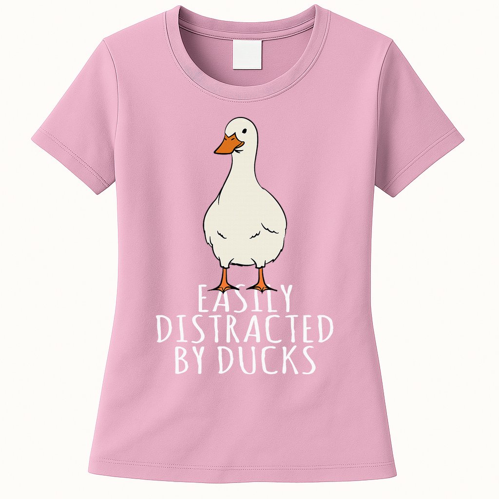 Duck Easily Distracted By Ducks Womens T-Shirt