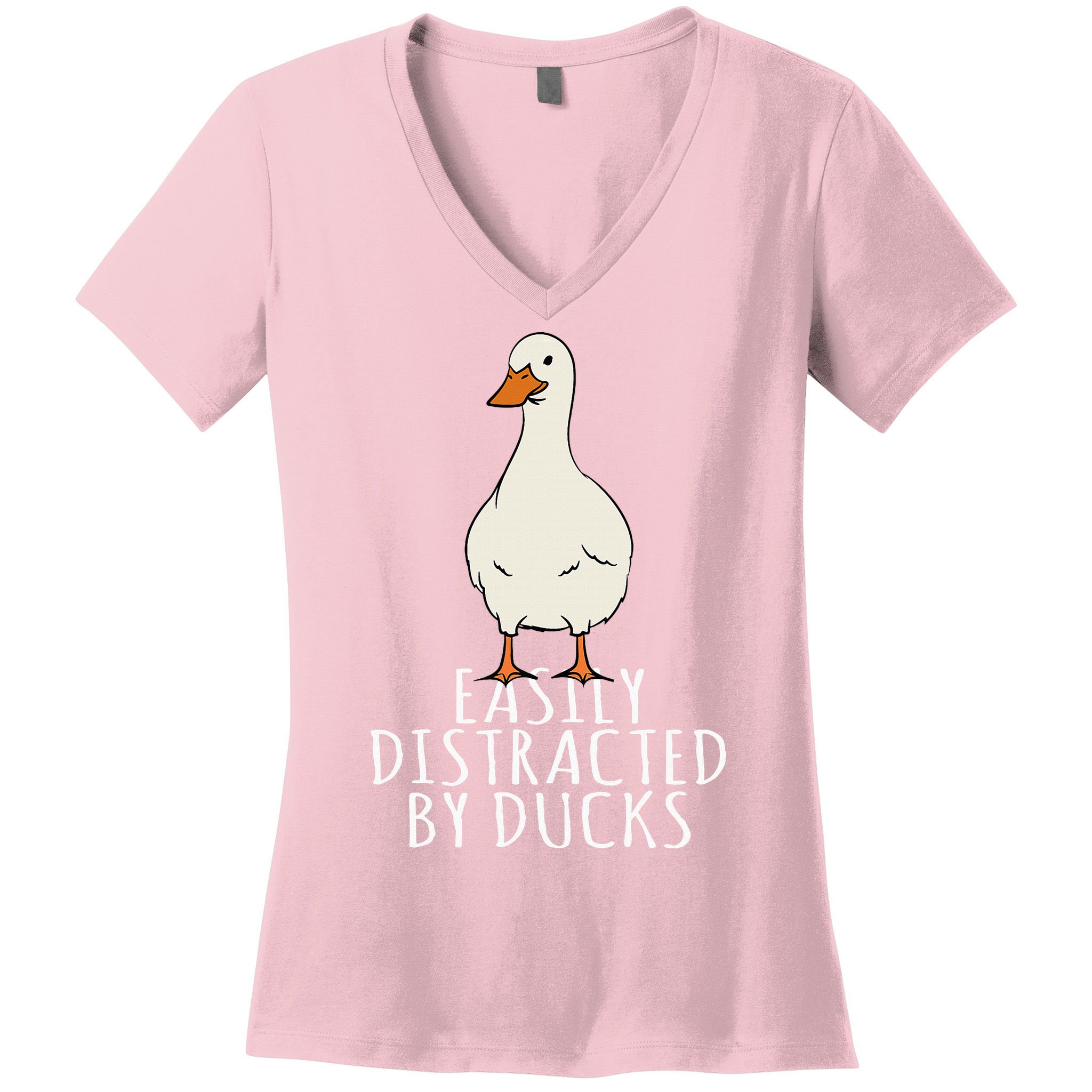 Duck Easily Distracted By Ducks Women's V-Neck T-Shirt