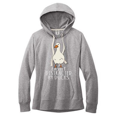 Duck Easily Distracted By Ducks Women's Fleece Hoodie