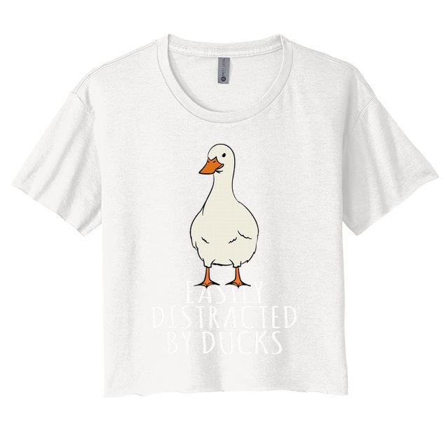 Duck Easily Distracted By Ducks Women's Crop Top Tee