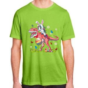 Dinosaur Easter Day Unicorn Riding Trex Bunny Costume Gift Adult ChromaSoft Performance T-Shirt