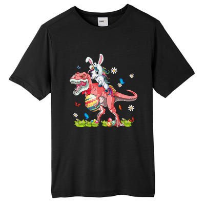 Dinosaur Easter Day Unicorn Riding Trex Bunny Costume Gift Tall Fusion ChromaSoft Performance T-Shirt