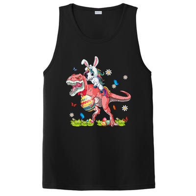 Dinosaur Easter Day Unicorn Riding Trex Bunny Costume Gift PosiCharge Competitor Tank