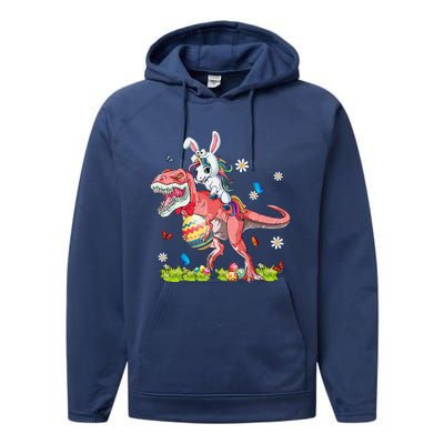 Dinosaur Easter Day Unicorn Riding Trex Bunny Costume Gift Performance Fleece Hoodie