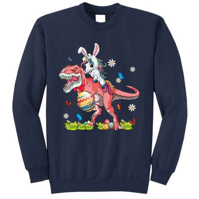 Dinosaur Easter Day Unicorn Riding Trex Bunny Costume Gift Sweatshirt