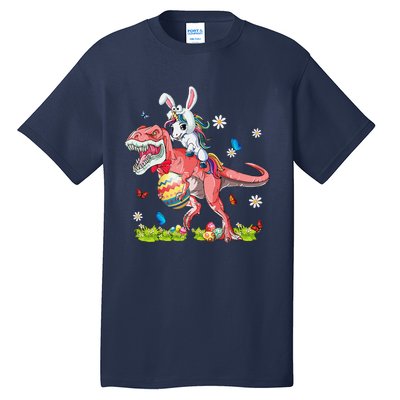 Dinosaur Easter Day Unicorn Riding Trex Bunny Costume Gift Tall T-Shirt