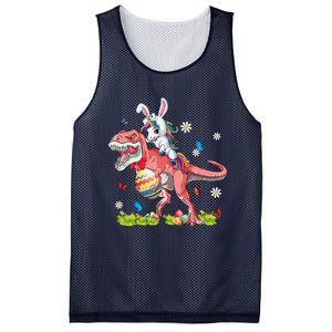 Dinosaur Easter Day Unicorn Riding Trex Bunny Costume Gift Mesh Reversible Basketball Jersey Tank