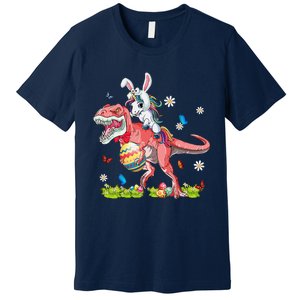 Dinosaur Easter Day Unicorn Riding Trex Bunny Costume Gift Premium T-Shirt