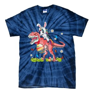 Dinosaur Easter Day Unicorn Riding Trex Bunny Costume Gift Tie-Dye T-Shirt