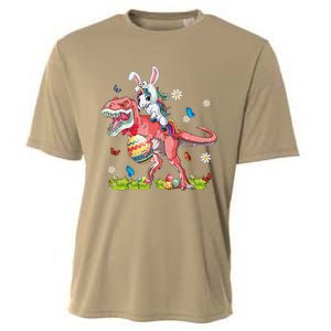 Dinosaur Easter Day Unicorn Riding Trex Bunny Costume Gift Cooling Performance Crew T-Shirt