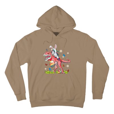 Dinosaur Easter Day Unicorn Riding Trex Bunny Costume Gift Hoodie