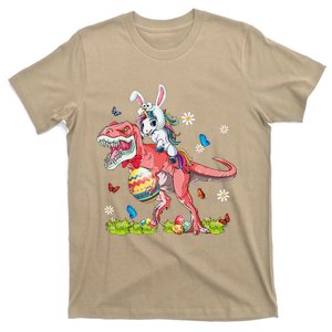 Dinosaur Easter Day Unicorn Riding Trex Bunny Costume Gift T-Shirt