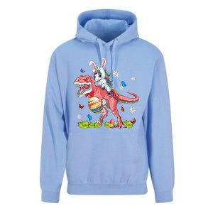 Dinosaur Easter Day Unicorn Riding Trex Bunny Costume Gift Unisex Surf Hoodie