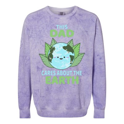 Dad Earth Day Environmental Awareness Colorblast Crewneck Sweatshirt