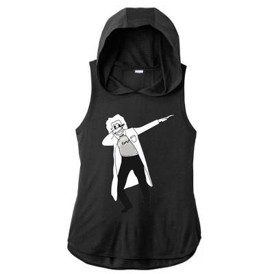 Dabbing Einstein Ladies PosiCharge Tri-Blend Wicking Draft Hoodie Tank