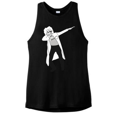 Dabbing Einstein Ladies PosiCharge Tri-Blend Wicking Tank