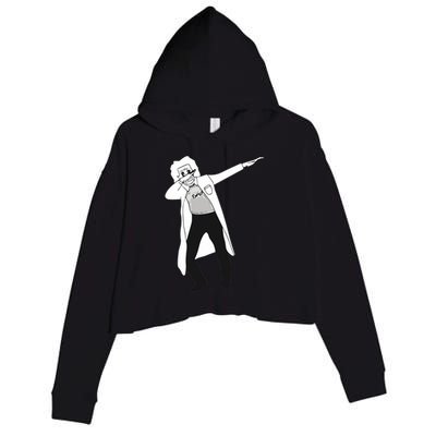 Dabbing Einstein Crop Fleece Hoodie