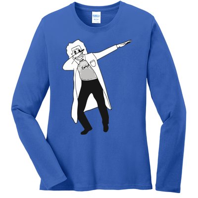 Dabbing Einstein Ladies Long Sleeve Shirt