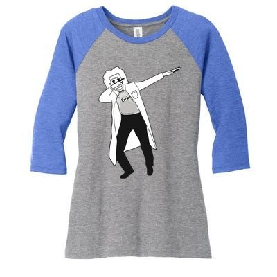 Dabbing Einstein Women's Tri-Blend 3/4-Sleeve Raglan Shirt