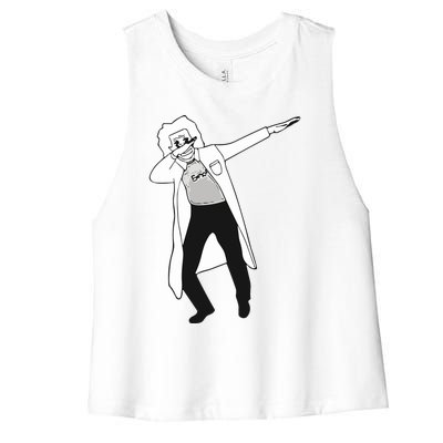 Dabbing Einstein Women's Racerback Cropped Tank