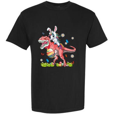 Dinosaur Easter Day Unicorn Riding Trex Funny Unicorn Garment-Dyed Heavyweight T-Shirt